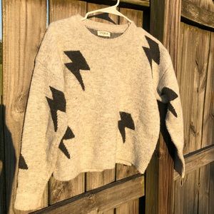 Light Grey Lightning Bolt Sweater